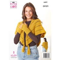 King Cole Fashion Aran 6441 Accessories Crochet Pattern