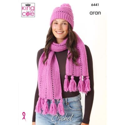 King Cole Fashion Aran 6441 Accessories Crochet Pattern