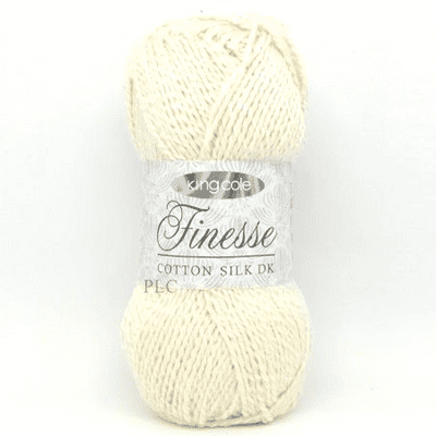 King Cole Finesse Cotton Silk DK Yarn 2811 Soft Cream