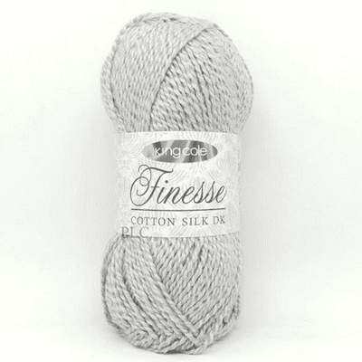 King Cole Finesse Cotton Silk DK Yarn 2819 Silver