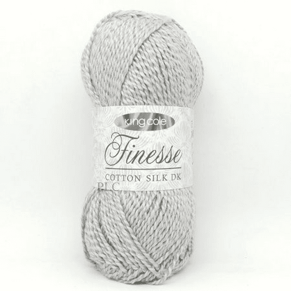 King Cole Finesse Cotton Silk DK Yarn 2819 Silver