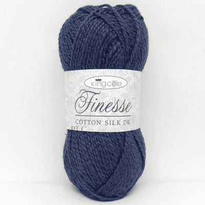 King Cole Finesse Cotton Silk DK Yarn 2820 Navy