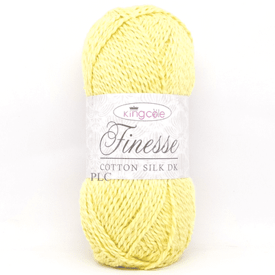 King Cole Finesse Cotton Silk DK Yarn 2828 Primrose Yellow