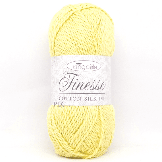 King Cole Finesse Cotton Silk DK Yarn 2828 Primrose Yellow
