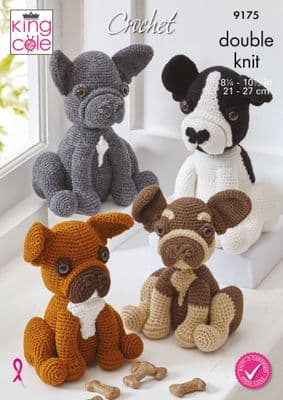 King Cole French Bulldogs 9175 Amigurumi Dog Crochet Pattern