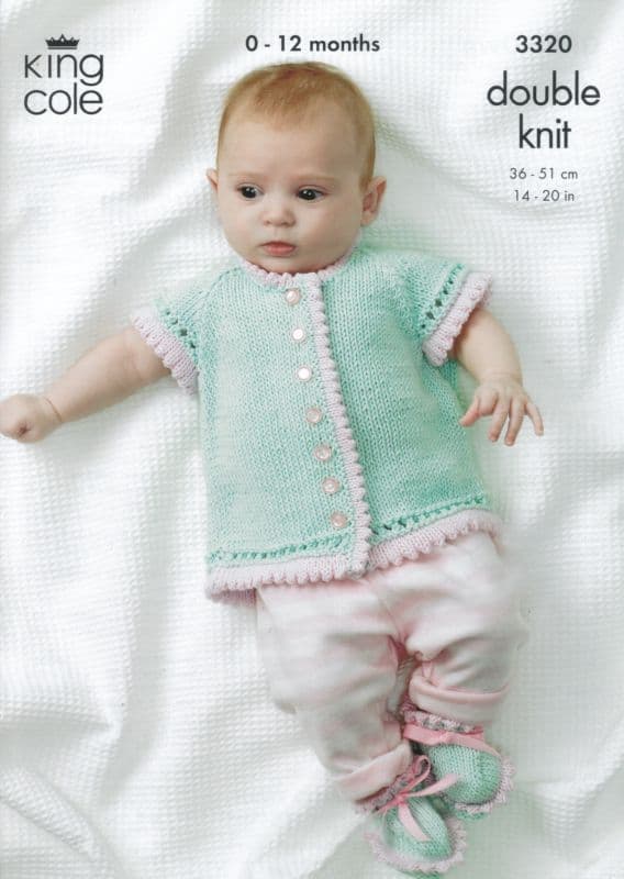 King Cole GIRLS OWN Baby Bamboo/Cotton DK Knitting Pattern 3320