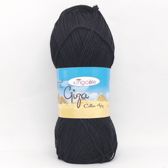 King Cole Giza Cotton 4 Ply Yarn 2201 Black