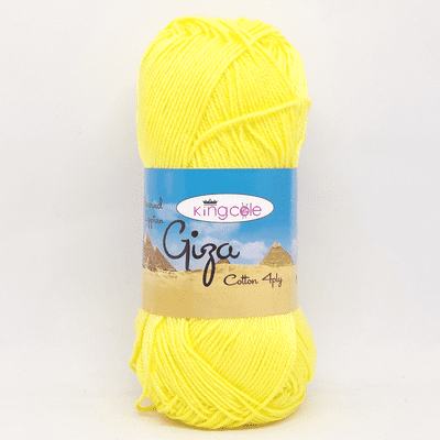 King Cole Giza Cotton 4 Ply Yarn 2206 Yellow