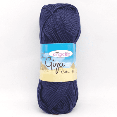 King Cole Giza Cotton 4 Ply Yarn 2411 Navy
