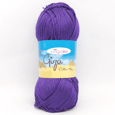King Cole Giza Cotton 4 Ply Yarn 2412 Purple