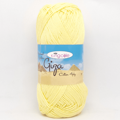King Cole Giza Cotton 4 Ply Yarn 4781 Cowslip Yellow