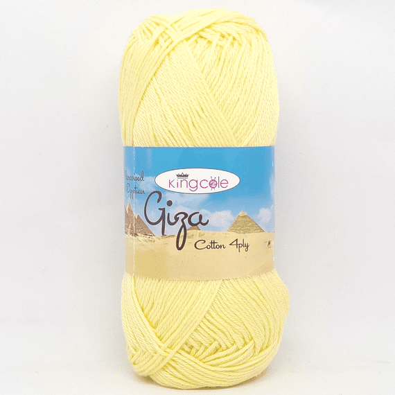King Cole Giza Cotton 4 Ply Yarn 4781 Cowslip Yellow
