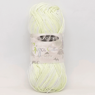 King Cole Giza Cotton Sorbet 4 Ply Yarn 2474 Lemon Lime