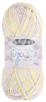 King Cole Giza Cotton Sorbet 4ply 2473 Fizzy Pop