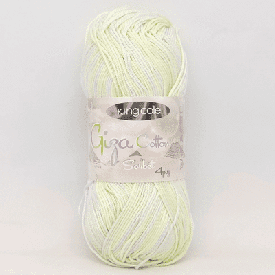King Cole Giza Cotton Sorbet 4ply 2474 Lemon Lime