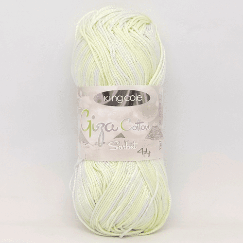 King Cole Giza Cotton Sorbet 4ply 2474 Lemon Lime