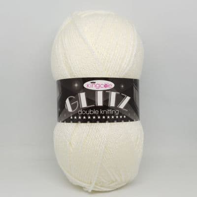 King Cole Glitz DK 1522 Polar Cream Sparkle Yarn