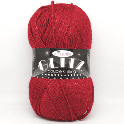 King Cole Glitz DK 3504 Flame Red Sparkly Yarn