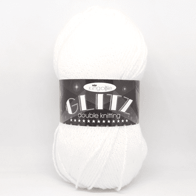 King Cole Glitz DK 483 Diamond White Sparkle Yarn