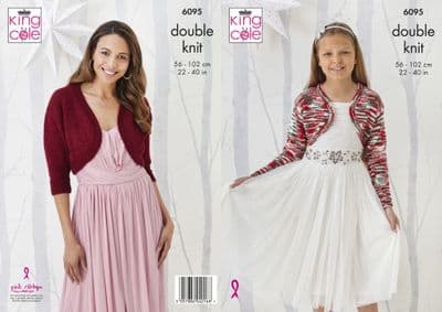 King Cole Glitz DK 6095 Bolero Knitting Pattern