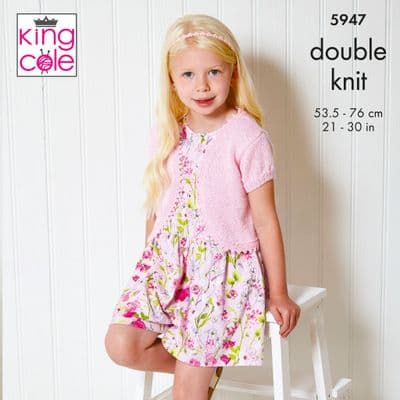 King Cole Glitz DK Bolero Vest Knitting Pattern 5947