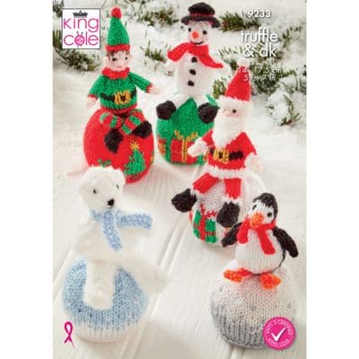 King Cole Glitz DK Christmas Figures Knitting Pattern 9233