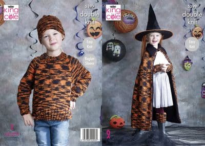 King Cole Glitz DK Halloween Knitting Pattern 5399