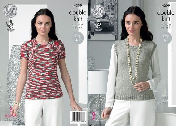 King Cole Glitz DK Top Slipover Knitting Pattern 4399 DISCONTINUED