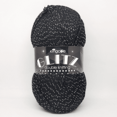 King Cole Glitz DK Yarn 4724 Galactic Glimmer (Black)