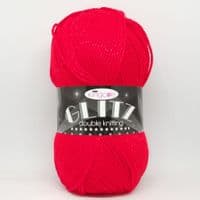 King Cole Glitz DK Yarn 481 Cherry Red