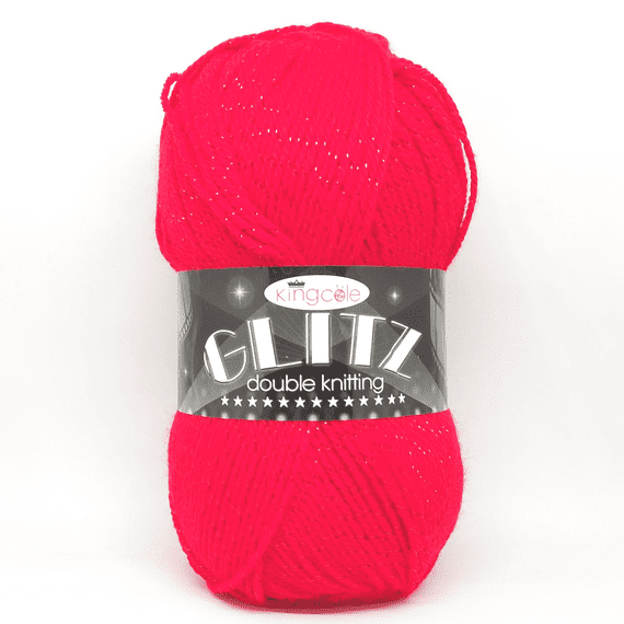 King Cole Glitz DK Yarn 481 Cherry Red