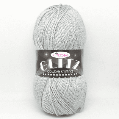 King Cole Glitz DK Yarn 565 Silver Grey