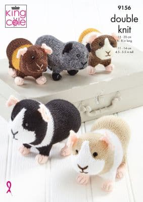 King Cole Guinea Pigs Toy Knitting Pattern 9156