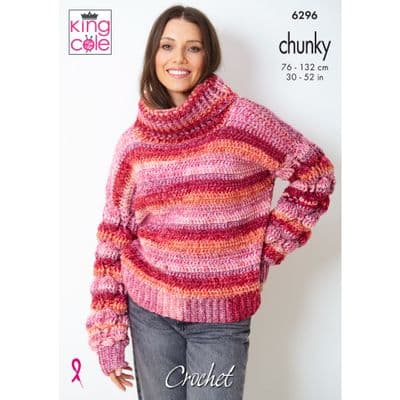 King Cole Hedgerow Chunky 6296 Jumpers Crochet Pattern