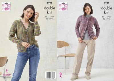 King Cole Homespun Prism DK 5995 Cardigans Knitting Pattern