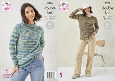King Cole Homespun Prism DK 5996 Sweaters Knitting Pattern