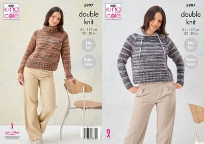 King Cole Homespun Prism DK 5997 Sweaters Knitting Pattern