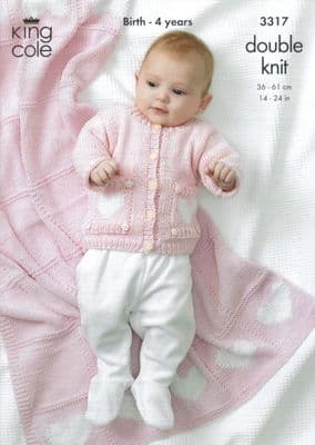 King Cole IN THE PINK Baby Bamboo Cotton DK Knitting Pattern 3317