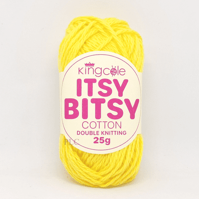 King Cole Itsy Bitsy Cotton DK Yarn 6687 Yellow