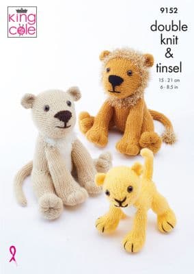 King Cole Lion Toy Knitting Pattern 9152
