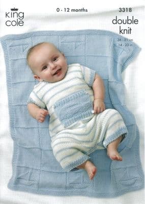 King Cole LITTLE BOY BLUE Baby Bamboo Cotton DK Knitting Pattern 3318