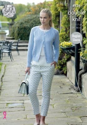 King Cole Luxury Merino DK Sweater and Cardigan Knitting Pattern 4936