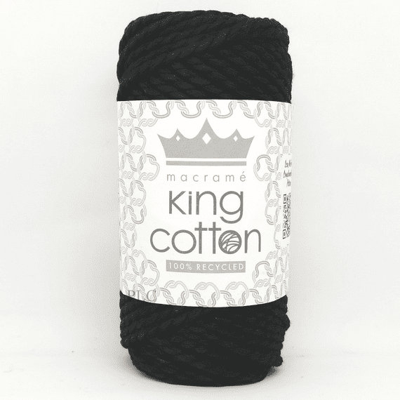 King Cole Macrame King Cotton 3mm Cord - 5143 Boisterous Black
