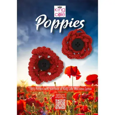 King Cole Macrame Poppies FREE Pattern (Poppy)