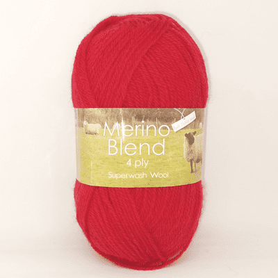 King Cole Merino Blend 4 Ply Superwash Wool 09 Scarlet Red