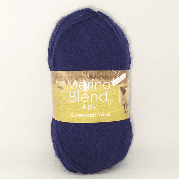 King Cole Merino Blend 4 Ply Superwash Wool 25 French Navy
