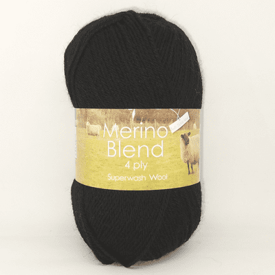 King Cole Merino Blend 4 Ply Superwash Wool 48 Black