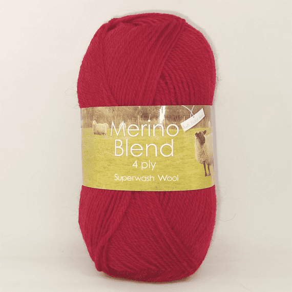 King Cole Merino Blend 4 Ply Superwash Wool 703 Cranberry Red