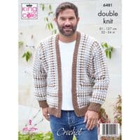 King Cole Merino DK Hexagon Cardigans Crochet Pattern 6481