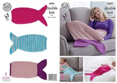 King Cole Mermaid Blankets Knitting Pattern 4692